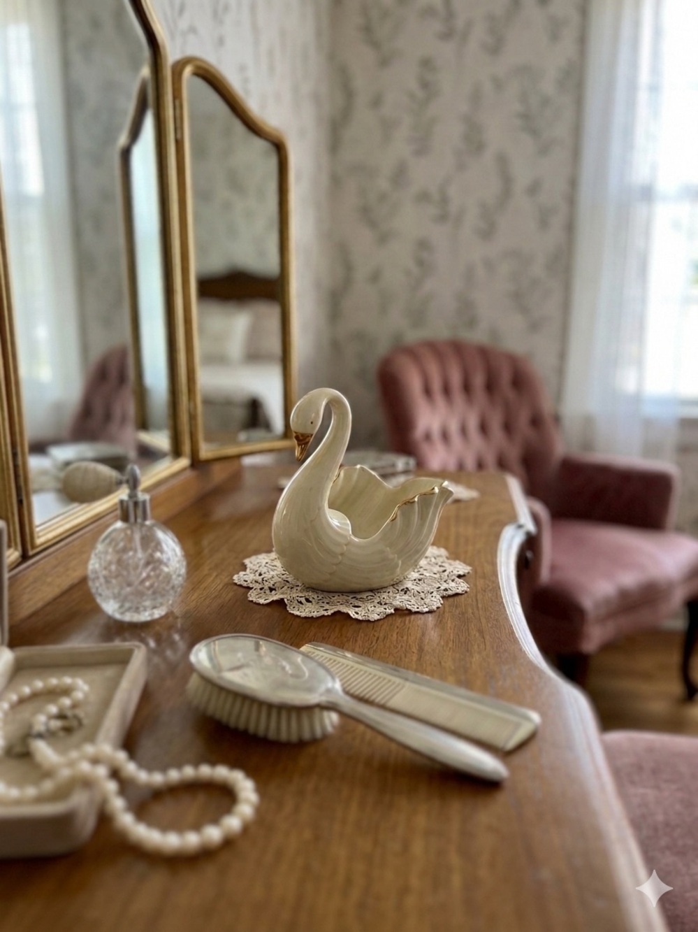 Vintage Lenox Ivory Porcelain Swan Trinket Dish